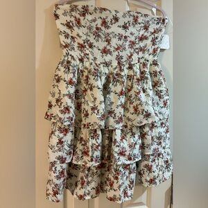 Altar’d State Ruffle Floral Strapless Dress NWT $84 Large